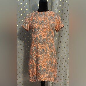 Stella Morgan orange shift dress size 10 boutique polyester summer party travel